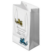 Sac cadeau Mariage Gold Blue Dragon (Devant Angle)
