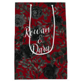 Sac cadeau Mariage gothique Rose rouge et noir (Dos)