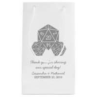 Sac cadeau Mariage gris D20 dés