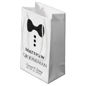 Sac cadeau Mariage Groomsman avec Cravate noire - (Dos Angle)