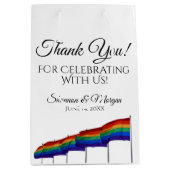 Sac cadeau Mariage Merci gay pride - Texte noir (Devant)