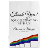 Sac cadeau Mariage Merci gay pride - Texte noir (Dos)