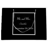 Sac Cadeau Mariage noir simple élégant grand (Devant)