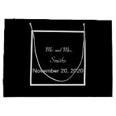 Sac Cadeau Mariage noir simple élégant grand (Dos)