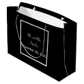 Sac Cadeau Mariage noir simple élégant grand (Dos Angle)