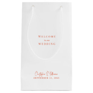 Sac cadeau Mariage orange/Tangerine de bienvenue