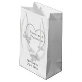 Sac cadeau mariage Papillons Coeur argenté (Dos Angle)