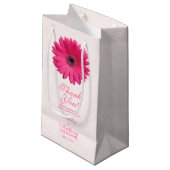 Sac cadeau mariage rose Gerber Daisy dace (Devant Angle)
