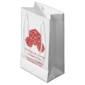 Sac cadeau Mariage rouge D20 dés (Devant Angle)