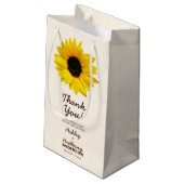 Sac cadeau mariage Tournesol Jaune Dentelle Brown (Dos Angle)