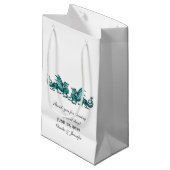 Sac cadeau Mariage turquoise Elegant Dragons (Devant Angle)