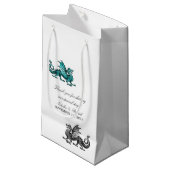 Sac cadeau Mariage turquoise Silver Dragon (Devant Angle)