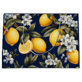 Sac Cadeau Marin Citrons et Fleurs de Méditerranée (Devant)