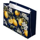 Sac Cadeau Marin Citrons et Fleurs de Méditerranée (Devant Angle)