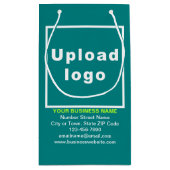 Sac Cadeau Marque d'affaires sur Turquoise vert petit format (Dos)