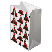 Sac cadeau marron Ourson de vacances d'hiver Moyen (Devant Angle)