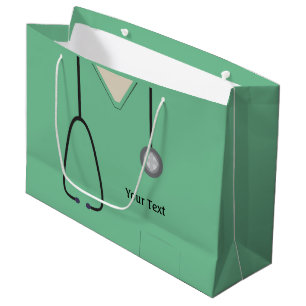 Sac cadeau Médicale Scrubs Doctor Nurse Lt Green L