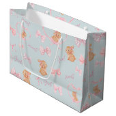 Sac cadeau menthe lapins et vaches mignons (Devant Angle)