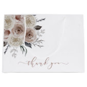 Sac cadeau Merci floral à l'aquarelle (Devant)