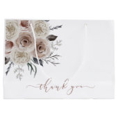 Sac cadeau Merci floral à l'aquarelle (Dos)