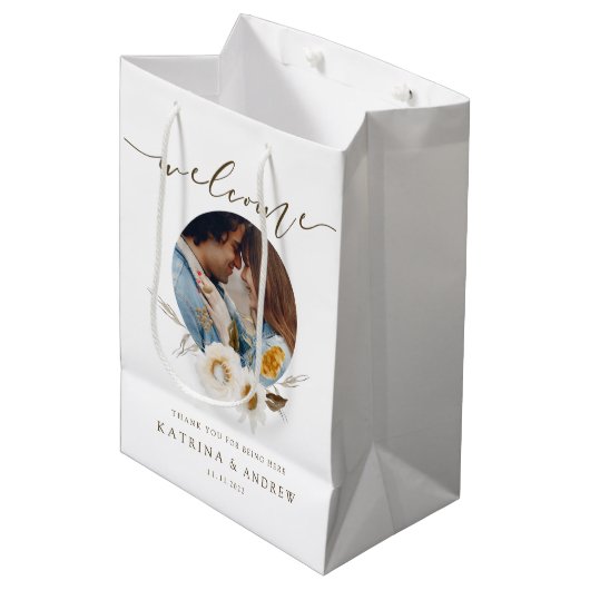 Sac cadeau Merci mariage de bienvenue (Devant Angle)