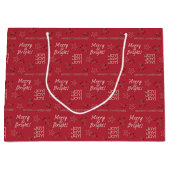 Sac cadeau Merry & Bright Burgundy - Grand, Glossy (Devant)