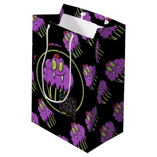 Sac cadeau mignon Halloween violet Vampire Cupcake (Dos Angle)