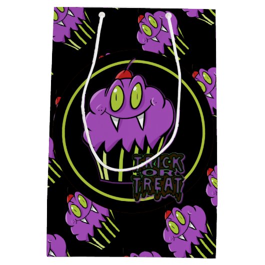Sac cadeau mignon Halloween violet Vampire Cupcake (Dos)