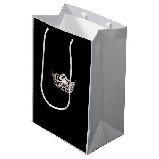 Sac cadeau Miss America Argent Couronne 2 Tones -  (Devant Angle)