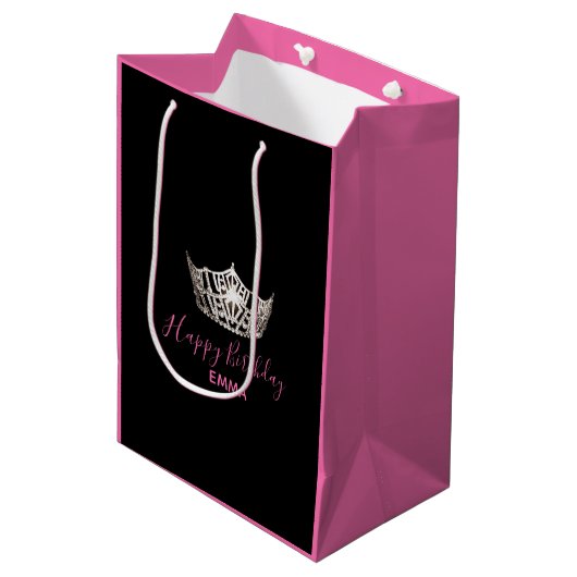 Sac cadeau Miss America Argent Couronne 2 Tones - (Devant Angle)