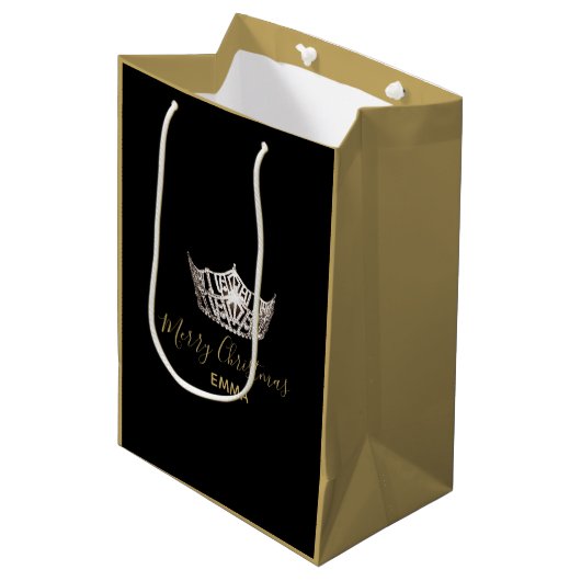 Sac cadeau Miss America Argent Couronne 2 Tones -  (Devant Angle)