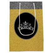 Sac cadeau Miss Pageant Crown Gold FX Glitter (Dos)