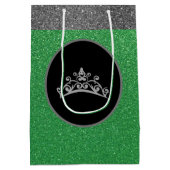 Sac cadeau Miss Pageant Crown Green FX Glitter (Dos)