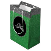 Sac cadeau Miss Pageant Crown Green FX Glitter (Dos Angle)