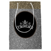 Sac cadeau Miss Pageant Tiara Crown Silver FX Glit (Devant)
