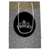 Sac cadeau Miss Pageant Tiara Crown Silver FX Glit (Dos)