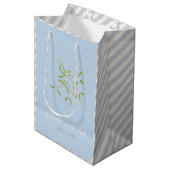 Sac cadeau Mistletoe and Stripes Blue Eggnog (Devant Angle)