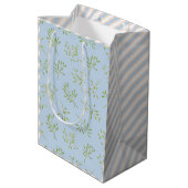 Sac cadeau Mistletoe and Stripes Blue Eggnog (Dos Angle)