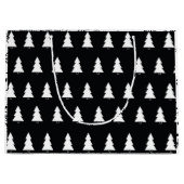 Sac cadeau moderne noir et blanc pour Noël (Devant)