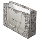 Sac Cadeau Moderne Orné Argent (Devant Angle)