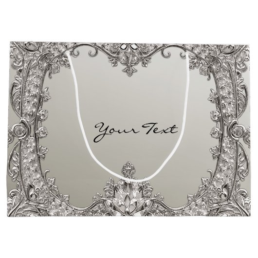 Sac Cadeau Moderne Orné Argenté (Dos)