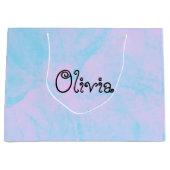 Sac cadeau moderne rose clair et bleu (Devant)