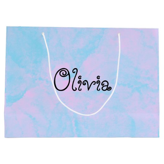 Sac cadeau moderne rose clair et bleu (Dos)