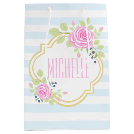 Sac Cadeau Monogram Fancy Rose Blueberry (Devant)