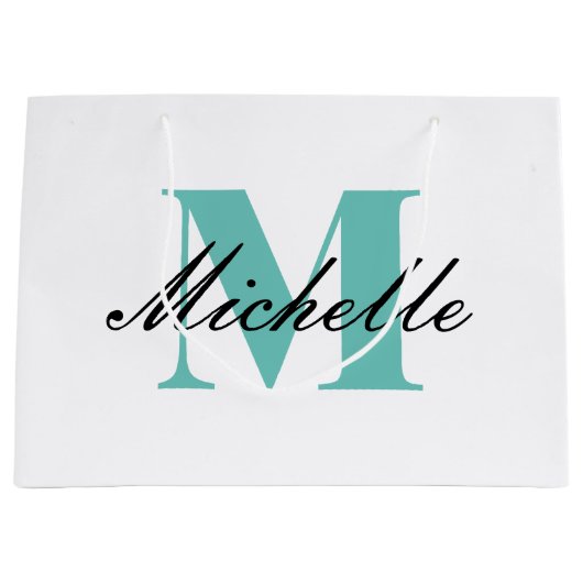 Sac cadeau monogramme avec typographie de script s (Devant)