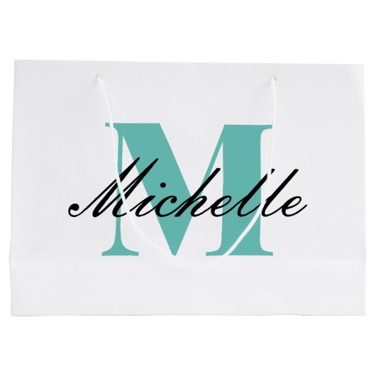 Sac cadeau monogramme avec typographie de script s (Dos)