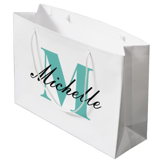 Sac cadeau monogramme avec typographie de script s (Dos Angle)