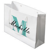 Sac cadeau monogramme avec typographie de script s (Devant Angle)