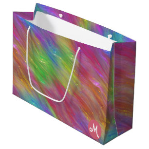 Sac cadeau Monogramme en verre arc-en-ciel fondu