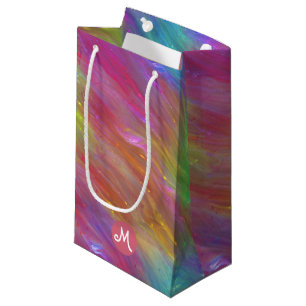 Sac cadeau Monogramme en verre arc-en-ciel fondu